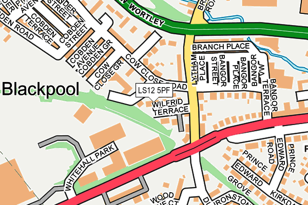 LS12 5PF map - OS OpenMap – Local (Ordnance Survey)