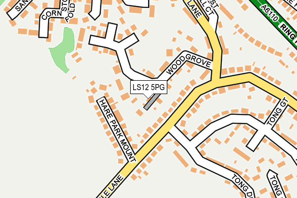 LS12 5PG map - OS OpenMap – Local (Ordnance Survey)