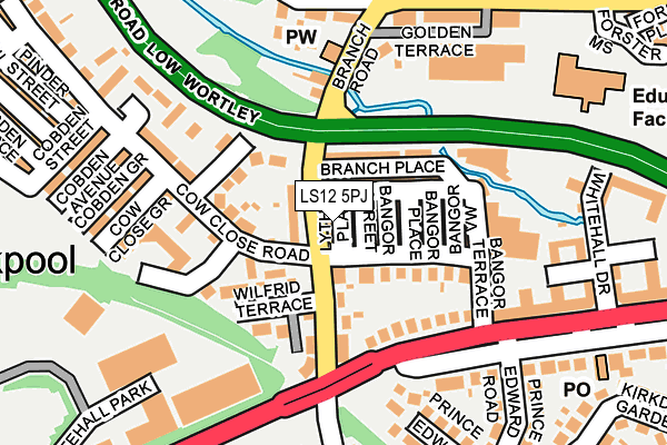 LS12 5PJ map - OS OpenMap – Local (Ordnance Survey)
