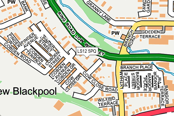 LS12 5PQ map - OS OpenMap – Local (Ordnance Survey)