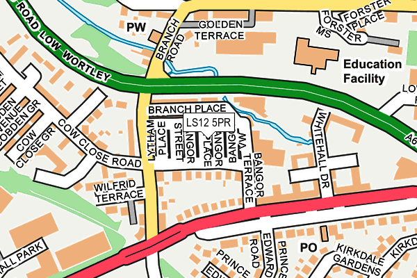 LS12 5PR map - OS OpenMap – Local (Ordnance Survey)