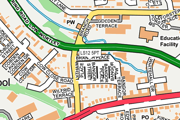 LS12 5PT map - OS OpenMap – Local (Ordnance Survey)