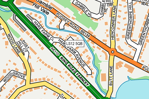 LS12 5QB map - OS OpenMap – Local (Ordnance Survey)
