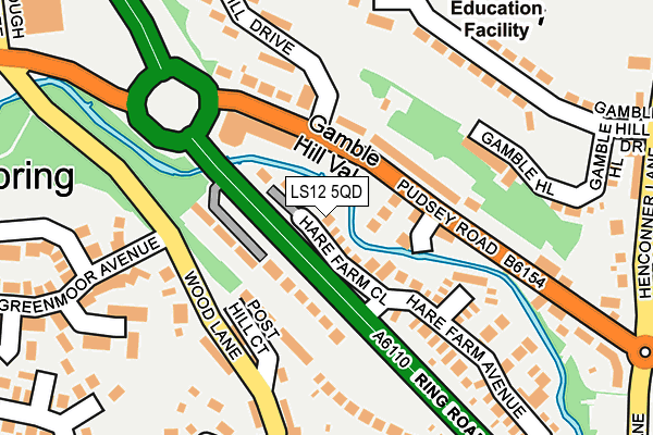LS12 5QD map - OS OpenMap – Local (Ordnance Survey)