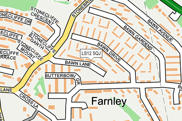 LS12 5QJ map - OS OpenMap – Local (Ordnance Survey)