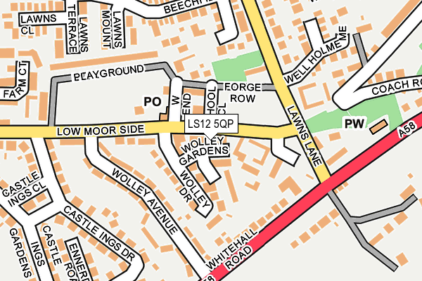 LS12 5QP map - OS OpenMap – Local (Ordnance Survey)