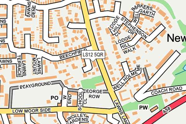 LS12 5QR map - OS OpenMap – Local (Ordnance Survey)