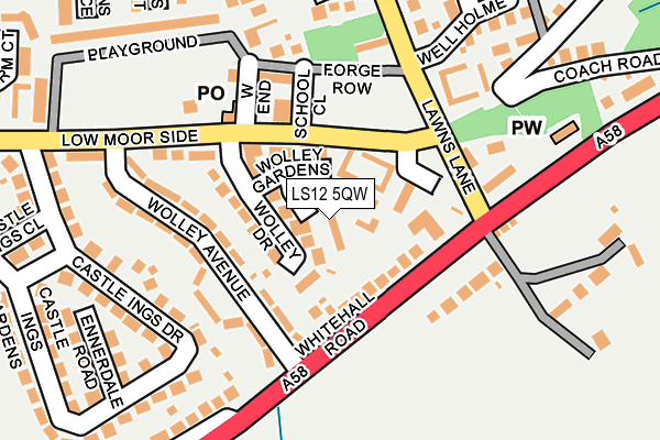 LS12 5QW map - OS OpenMap – Local (Ordnance Survey)