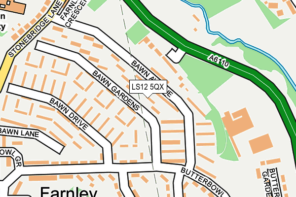 LS12 5QX map - OS OpenMap – Local (Ordnance Survey)