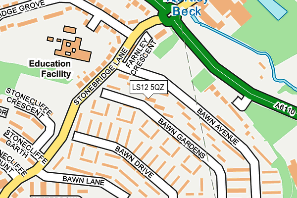 LS12 5QZ map - OS OpenMap – Local (Ordnance Survey)