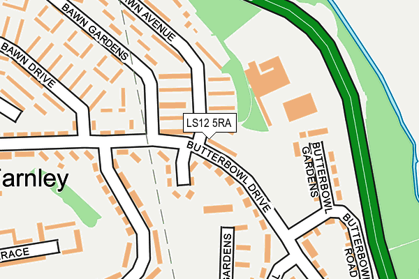 LS12 5RA map - OS OpenMap – Local (Ordnance Survey)
