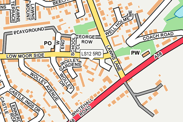 LS12 5RD map - OS OpenMap – Local (Ordnance Survey)