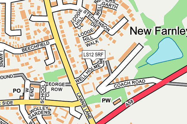 LS12 5RF map - OS OpenMap – Local (Ordnance Survey)