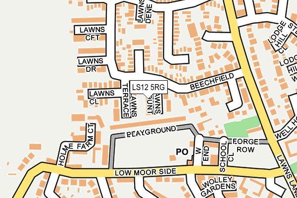 LS12 5RG map - OS OpenMap – Local (Ordnance Survey)