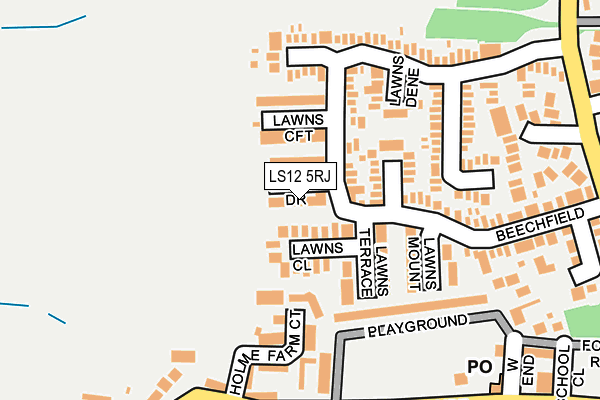 LS12 5RJ map - OS OpenMap – Local (Ordnance Survey)