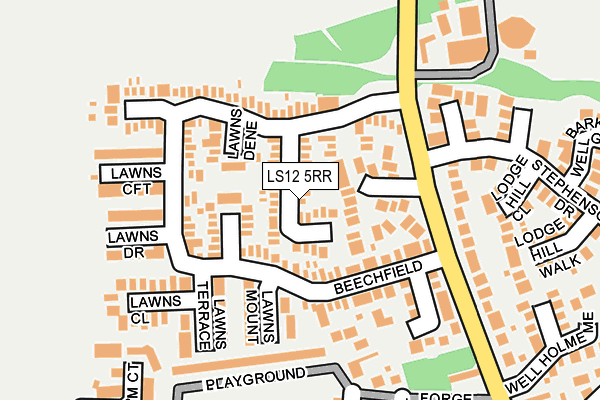 LS12 5RR map - OS OpenMap – Local (Ordnance Survey)