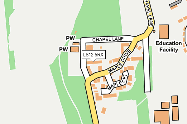 LS12 5RX map - OS OpenMap – Local (Ordnance Survey)