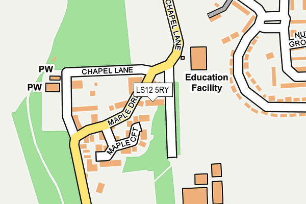 LS12 5RY map - OS OpenMap – Local (Ordnance Survey)