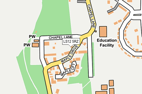 LS12 5RZ map - OS OpenMap – Local (Ordnance Survey)