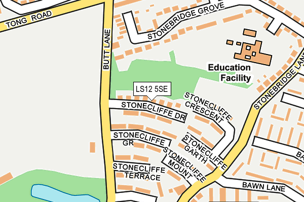 LS12 5SE map - OS OpenMap – Local (Ordnance Survey)