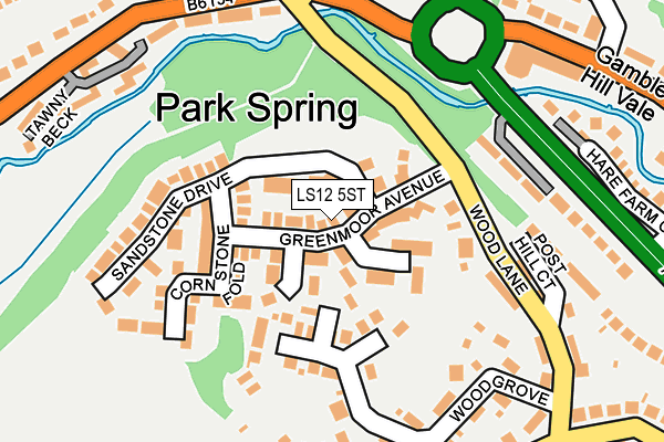 LS12 5ST map - OS OpenMap – Local (Ordnance Survey)