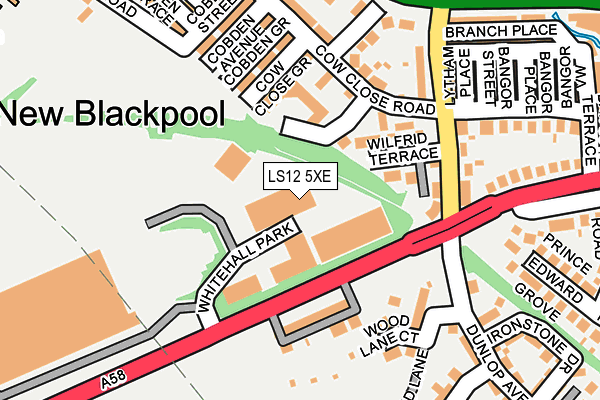 LS12 5XE map - OS OpenMap – Local (Ordnance Survey)