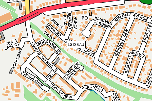 LS12 6AU map - OS OpenMap – Local (Ordnance Survey)