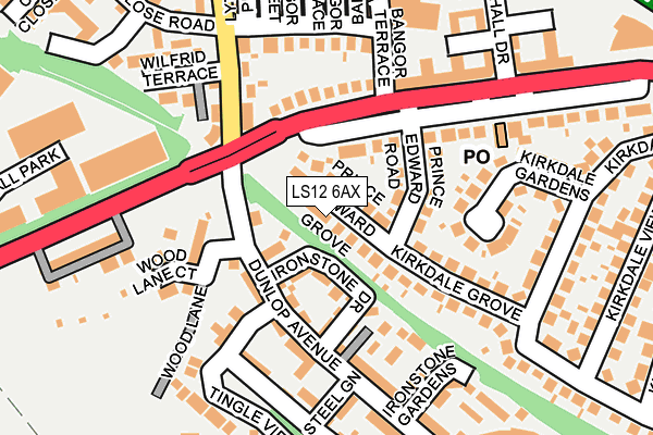 LS12 6AX map - OS OpenMap – Local (Ordnance Survey)