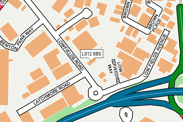 LS12 6BS map - OS OpenMap – Local (Ordnance Survey)
