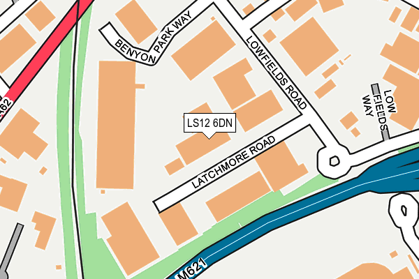 LS12 6DN map - OS OpenMap – Local (Ordnance Survey)