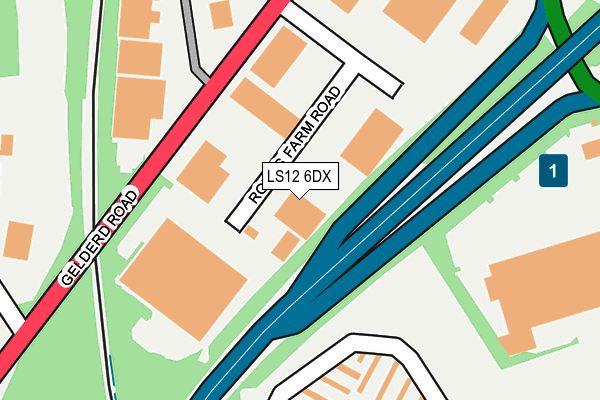 LS12 6DX map - OS OpenMap – Local (Ordnance Survey)
