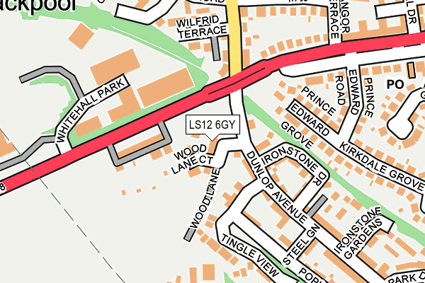 LS12 6GY map - OS OpenMap – Local (Ordnance Survey)