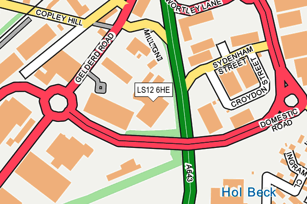 LS12 6HE map - OS OpenMap – Local (Ordnance Survey)