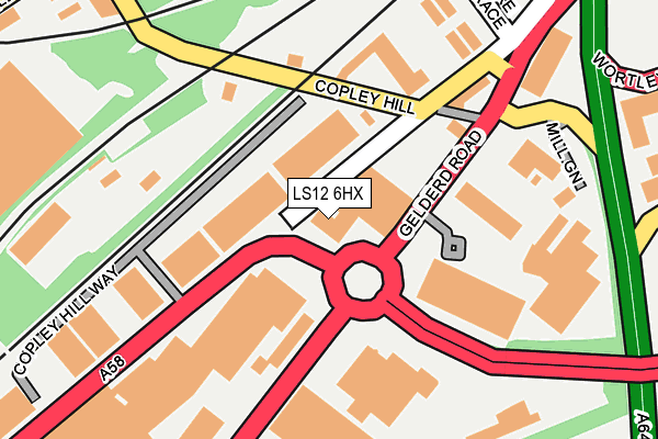 LS12 6HX map - OS OpenMap – Local (Ordnance Survey)