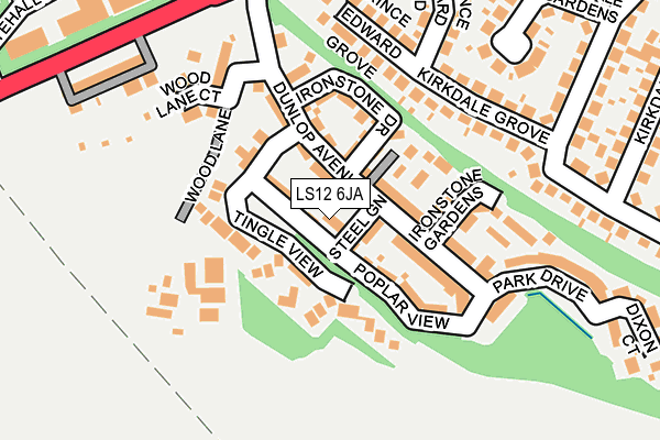 LS12 6JA map - OS OpenMap – Local (Ordnance Survey)
