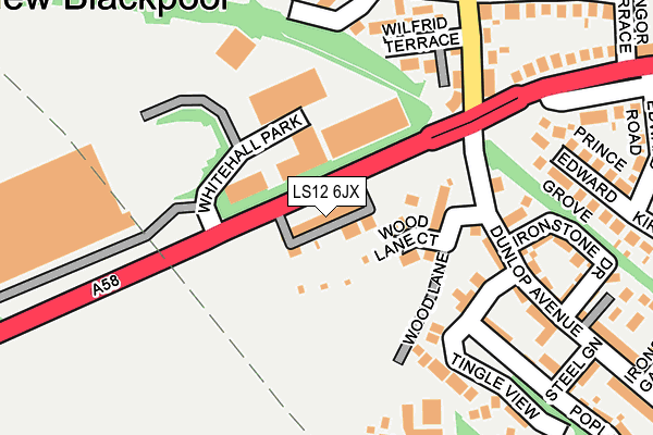 LS12 6JX map - OS OpenMap – Local (Ordnance Survey)