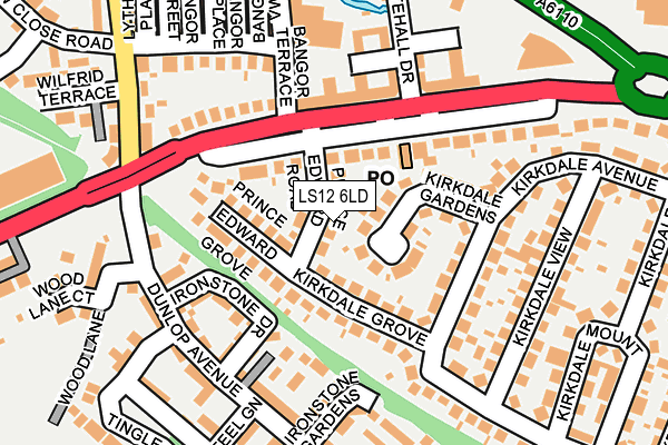 LS12 6LD map - OS OpenMap – Local (Ordnance Survey)