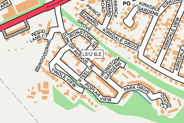 LS12 6LE map - OS OpenMap – Local (Ordnance Survey)
