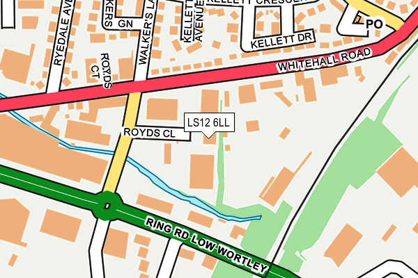 LS12 6LL map - OS OpenMap – Local (Ordnance Survey)
