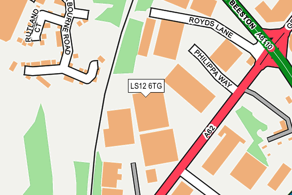 LS12 6TG map - OS OpenMap – Local (Ordnance Survey)