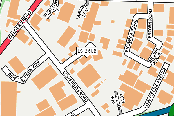 LS12 6UB map - OS OpenMap – Local (Ordnance Survey)