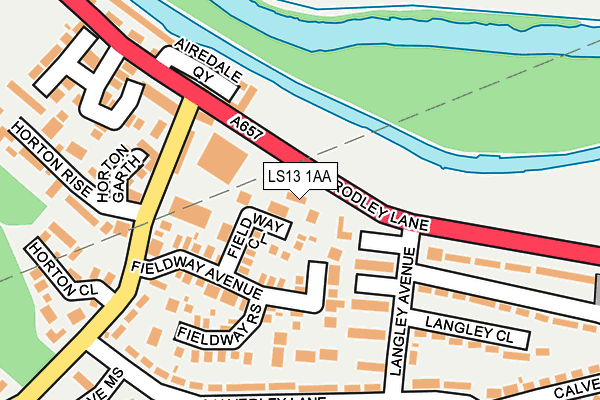 LS13 1AA map - OS OpenMap – Local (Ordnance Survey)