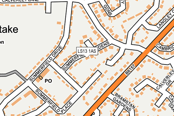 LS13 1AS map - OS OpenMap – Local (Ordnance Survey)