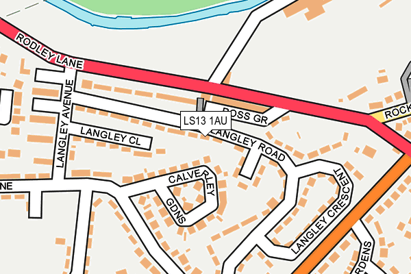 LS13 1AU map - OS OpenMap – Local (Ordnance Survey)