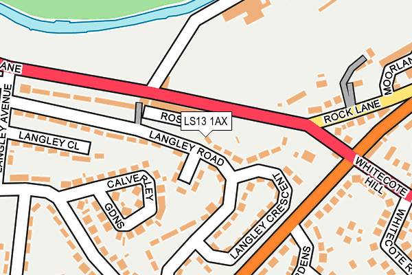 LS13 1AX map - OS OpenMap – Local (Ordnance Survey)