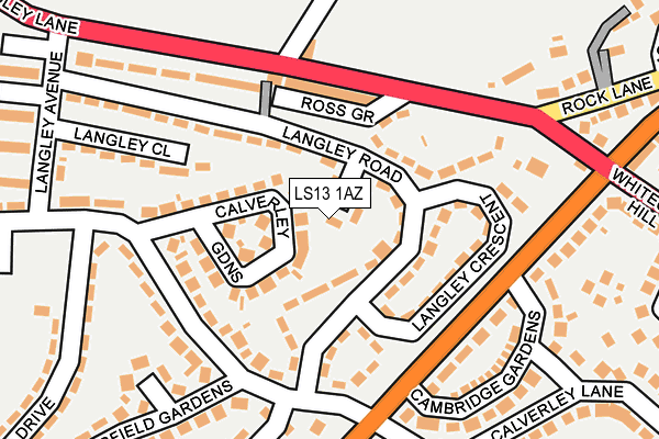 LS13 1AZ map - OS OpenMap – Local (Ordnance Survey)