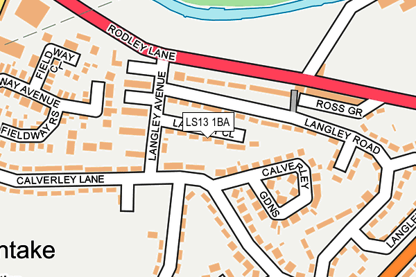 LS13 1BA map - OS OpenMap – Local (Ordnance Survey)