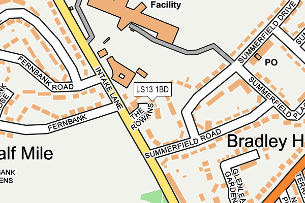 LS13 1BD map - OS OpenMap – Local (Ordnance Survey)