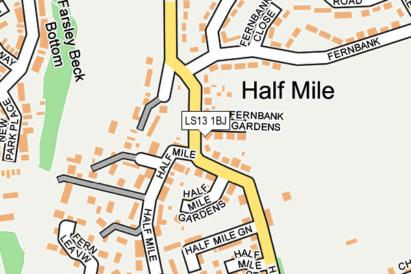 LS13 1BJ map - OS OpenMap – Local (Ordnance Survey)