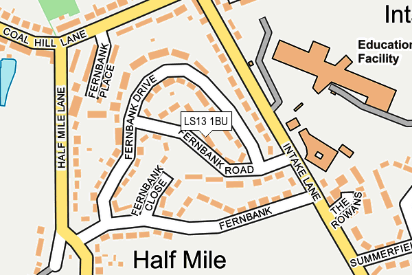 LS13 1BU map - OS OpenMap – Local (Ordnance Survey)